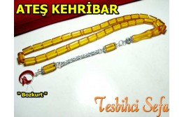 Kesme Model Ateş Kehribar Tesbih