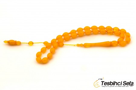 Damarlı (hareli) Sıkma Kehribar Tesbih