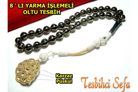 9.mm Pirinç Yarma İşlemeli Oltu & Kazzaz Püsküllü 9.mm Pirinç Yarma İşlemeli Oltu & Kazzaz Püsküllü