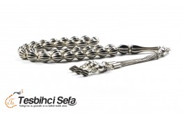 Koleksiyonluk Gümüş İşlemeli Oltu Tesbih