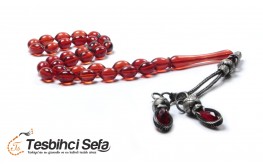 Kırmızı Ateş Kehribar Tesbih