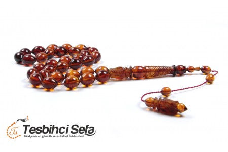 Özel İmameli Usta İşi Kehribar Tesbih