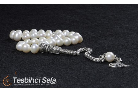 Gümüş Püsküllü İnci Tesbih