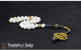 Sarı Kazaz Püsküllü Sedef Tesbih