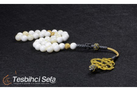 Sarı Kazaz Püsküllü Sedef Tesbih