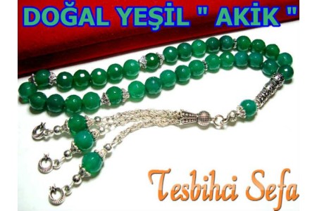 Şifa Kaynağı Yeşil Akik Tesbih