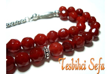 Gümüş Aksesuarlı AkikTesbih