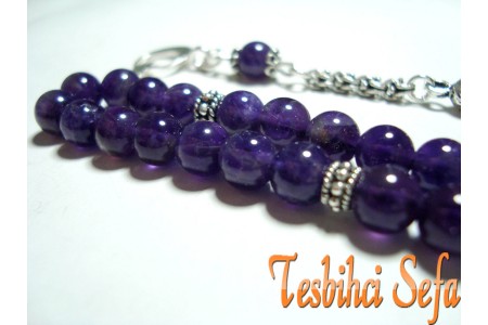 Gümüş Aksesuarlı Ametist Tesbih