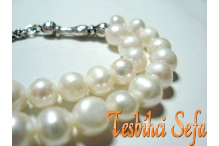 Gümüş Aksesuarlı İnci Tesbih