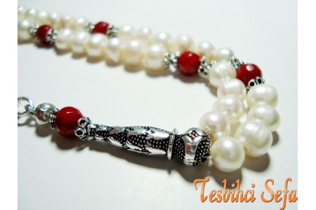 Gümüş Aksesuarlı İnci Tesbih-2