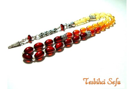 Gümüş Aksesuarlı Kehribar Tesbih Gümüş Aksesuarlı Kehribar Tesbih