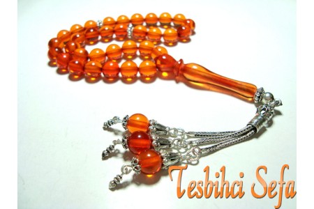 8mm.Koyu Ton Damla Kehribar