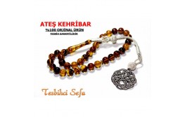 8.mm Has Kehribar Tesbih - Kazzaz Püsküllü