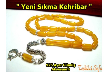 Ayyıldız Sallama Uçlu Kehribar Tesbih
