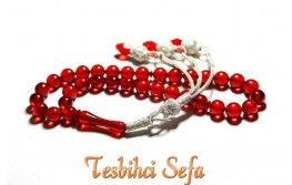 Ateş Kehribar Tesbih - Kazzaz Püsküllü