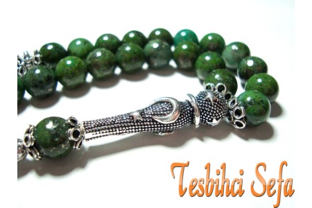 8.mm Doğal Malahit Tesbih-1