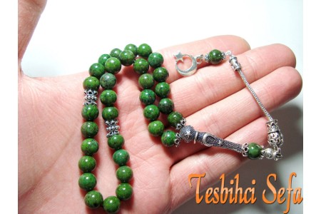 8.mm Doğal Malahit Tesbih-2