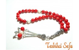 Gümüş Aksesuarlı Mercan Tesbih Gümüş Aksesuarlı Mercan Tesbih