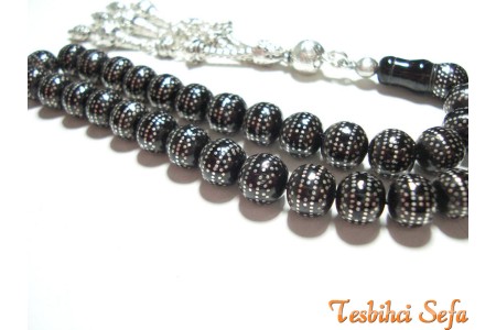 9.000 Adet Gümüş İşlemeli Oltu Tesbih